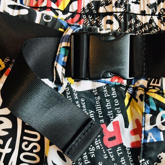 VIP‎ Jeans Urban Graffiti Jogger Style Ankle Faux Cargo Pants Size 7/8 Juniors - Picture 3 of 12